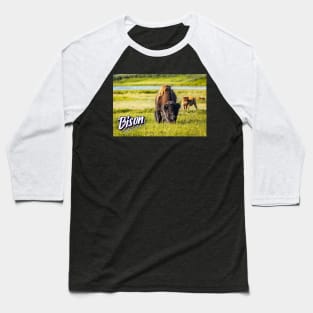 Bison at Yellowstone Baseball T-Shirt